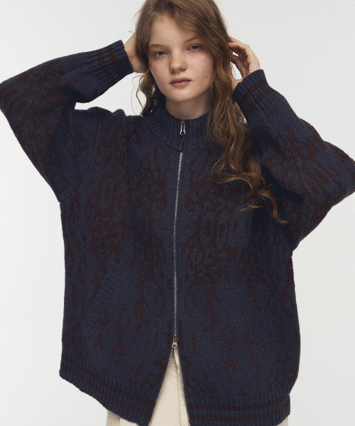 2-WAY ZIP-UP KNIT - 3 COLORS PURPLE