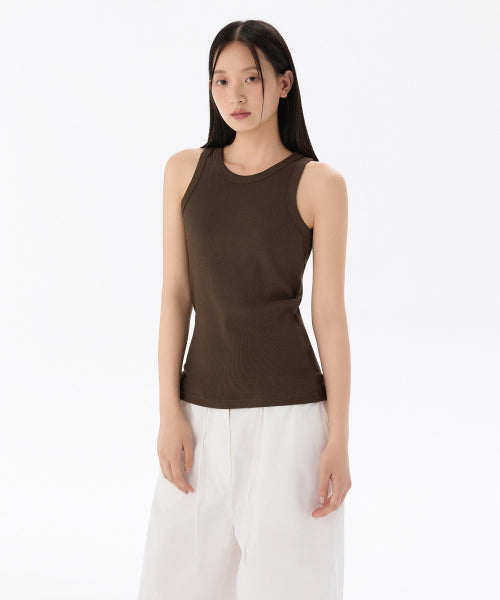 WOMENS ESSENTIAL TANK TOP #韓韶禧同款! - 8 COLORS BROWN