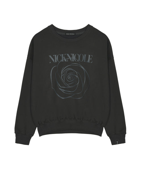NICOLE ROSE PRINTING SWEATSHIRT #徐睿知同款! - 8 COLORS CHARCOAL