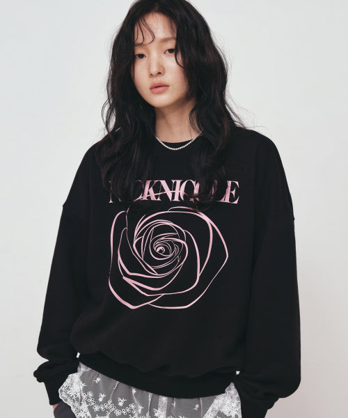 NICOLE ROSE PRINTING SWEATSHIRT #徐睿知同款! - 8 COLORS PINK