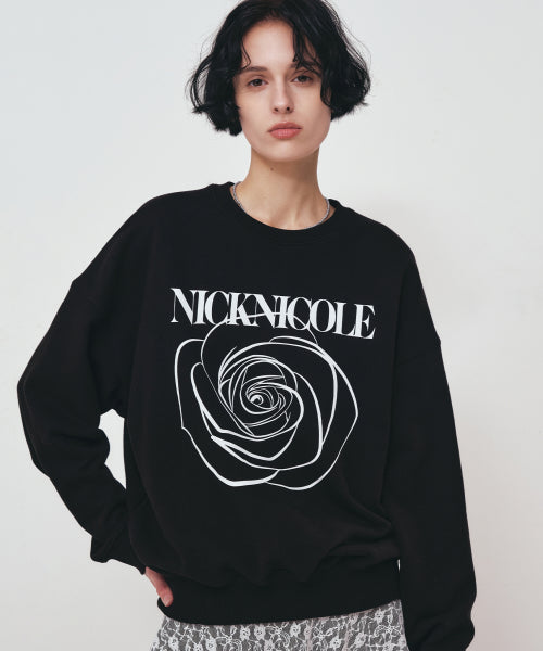 NICOLE ROSE PRINTING SWEATSHIRT #徐睿知同款! - 8 COLORS WHITE