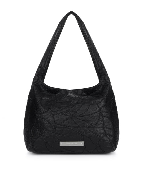 LEATHER WRINKLE TOTE BAG #徐睿知同款! BLACK