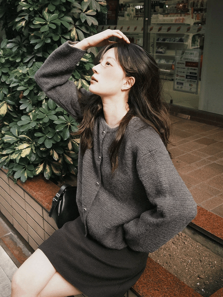 AINA TWEED KNIT CARDIGAN - 3 COLORS