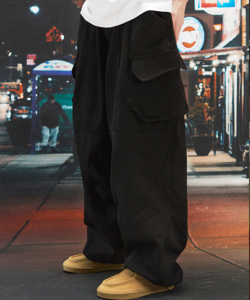 WIDE CARGO PANTS CAMO - 2 COLORS BLACK