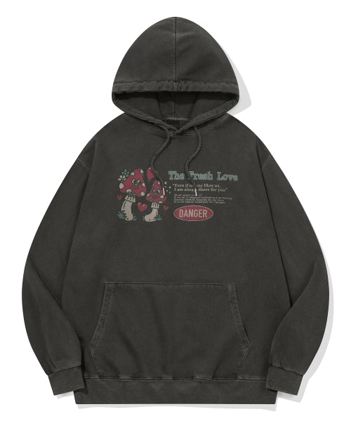 LOVE PIGMENT HOODIE SMOKE BLACK