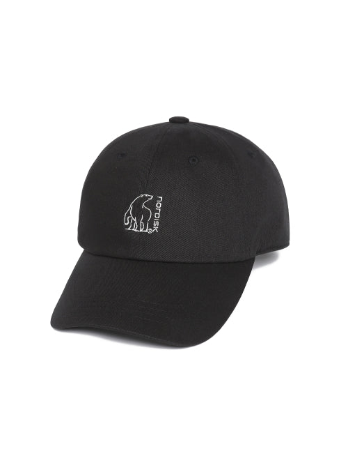 SIGNATURE POLARBEAR LOGO COTTON BALL CAP - 4 COLORS BLACK