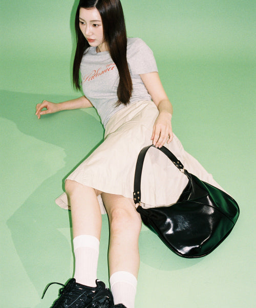 HALF MOON BAG (CRINKLE BLACK) - 2 COLORS BLACK
