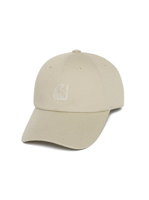 SIGNATURE POLARBEAR LOGO COTTON BALL CAP - 4 COLORS BEIGE