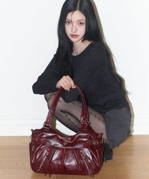 BUCKLE SHOULDER - 5 COLORS BURGUNDY