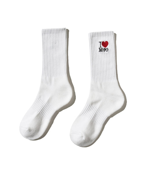 I LOVE MFG SOCKS - 2 COLORS WHITE