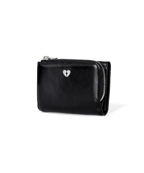 HEARTY ZIPPER WALLET BLACK