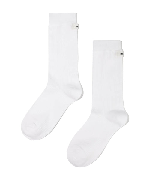 W BASIC MIDDLE SOCKS - 3 COLORS WHITE