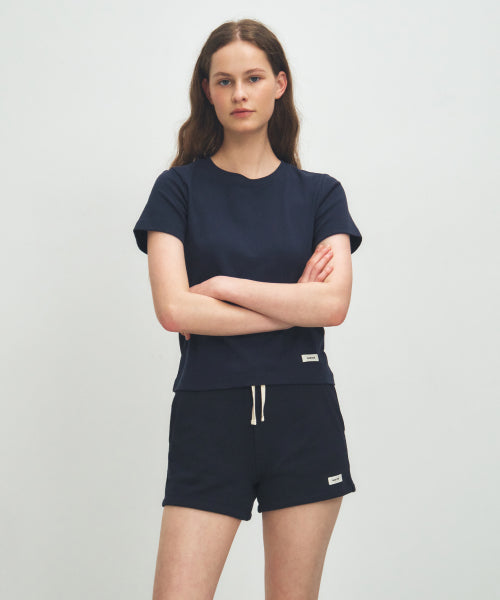 W BASIC TEE LIGHT HEATHER - 4 COLORS NAVY