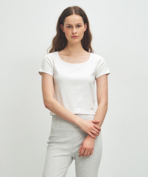 W BASIC CROP TEE - 4 COLORS WHITE