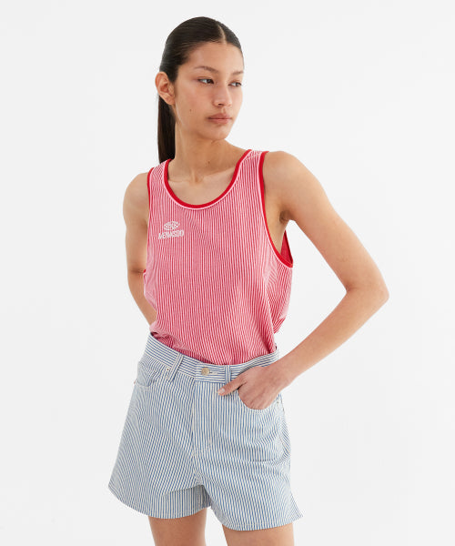 STRIPE DOUBLE BINDING SLEEVELESS - 3 COLORS PINK