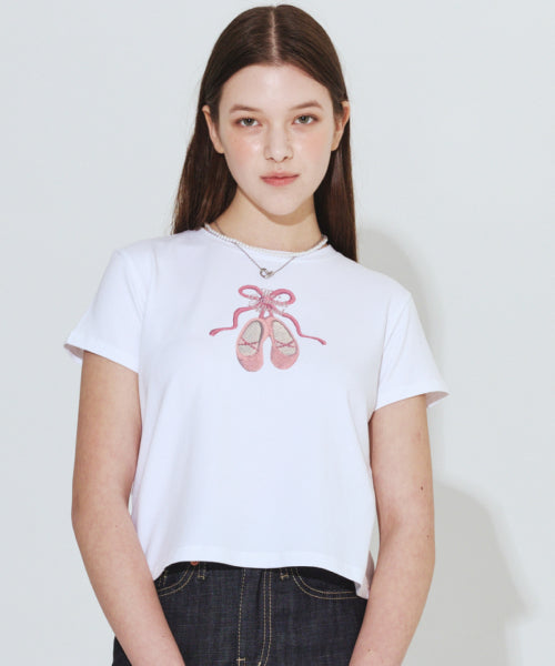 RIBBON T-SHIRT - 2 COLORS WHITE