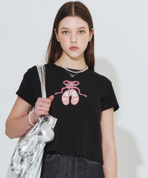 RIBBON T-SHIRT - 2 COLORS BLACK