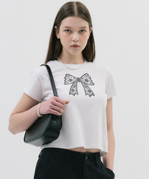 RIBBON T-SHIRT - 2 COLORS WHITE
