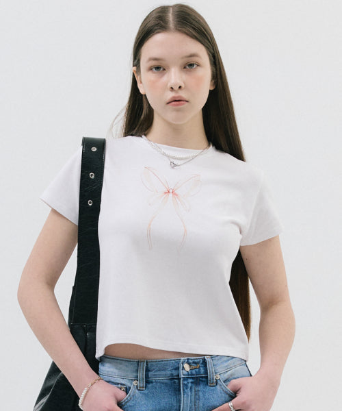 RIBBON T-SHIRT WHITE