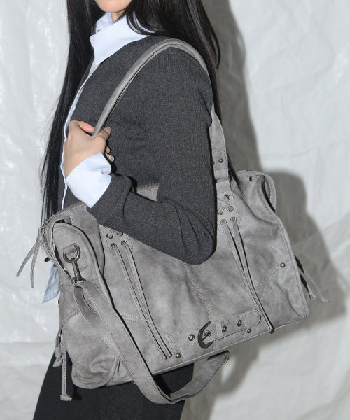 BELTED WASHED BAG F25QE990 - 5 COLORS GREY