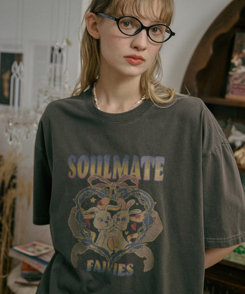 SOULMATE PIGMENT SHORT SLEEVE TEE - 2 COLORS SMOKE BLACK
