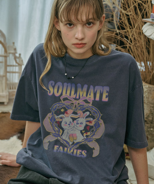 SOULMATE PIGMENT SHORT SLEEVE TEE - 2 COLORS BLUE