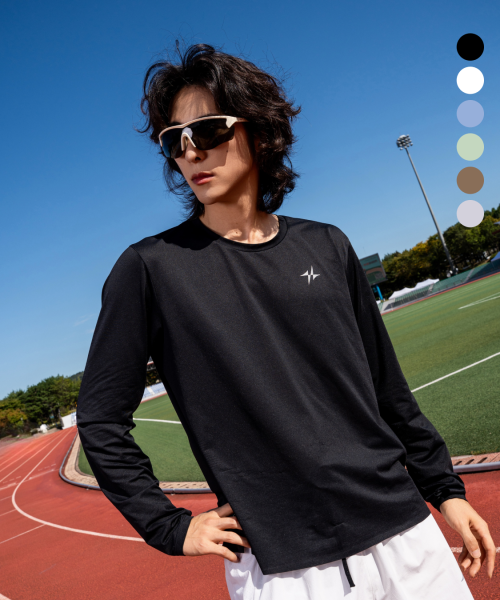 MICRO MESH PERFORMANCE RUNNING LONG SLEEVE - 6 COLORS BLACK