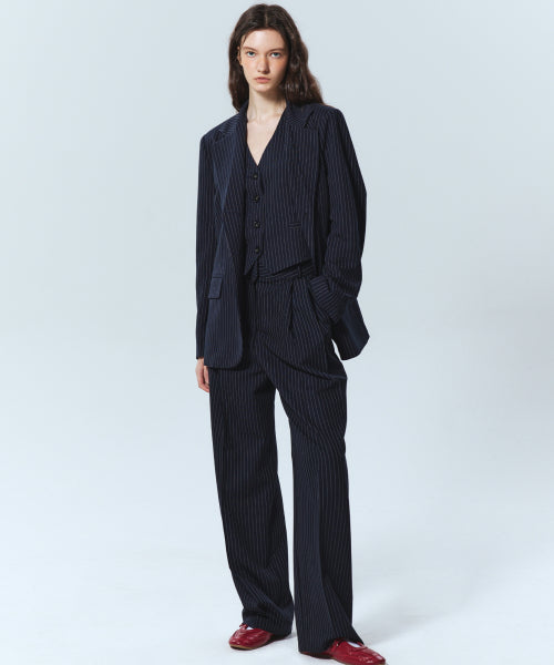 TAILORED STRIPE SUIT SET UP #徐睿知同款! - 2 COLORS NAVY