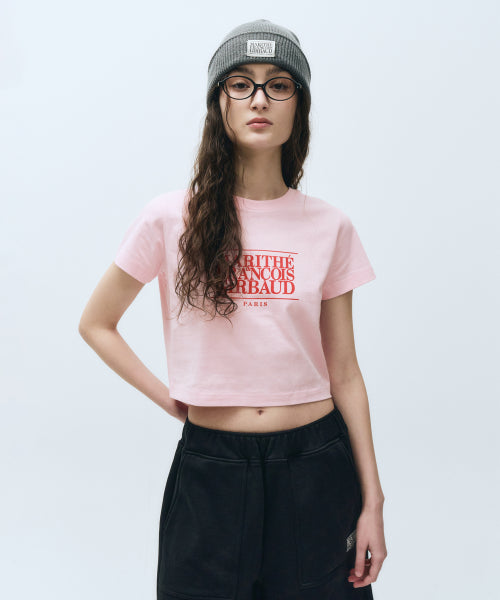 W CLASSIC LOGO CROP TEE - 11 COLORS BABY PINK