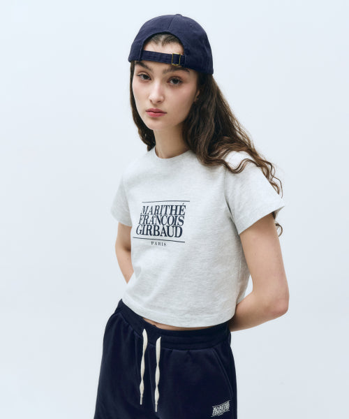 W CLASSIC LOGO CROP TEE - 11 COLORS GREY