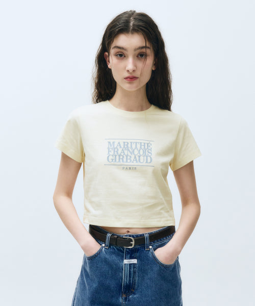 W CLASSIC LOGO CROP TEE - 11 COLORS CREAM