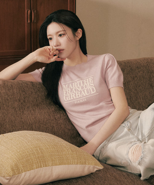 W CLASSIC LOGO HALF KNIT - 3 COLORS PURPLE