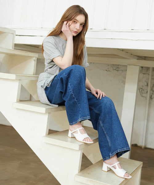 SQUARE MULE PUMPS LUNA WHITE
