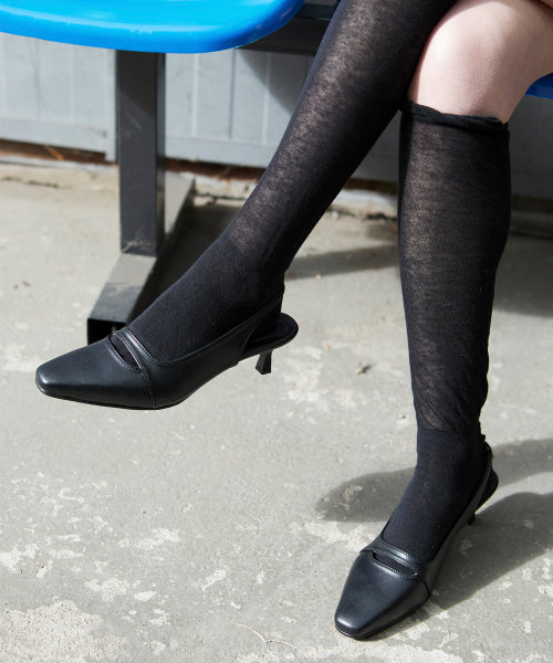 KITTEN HEEL SLINGBACK EVA BLACK