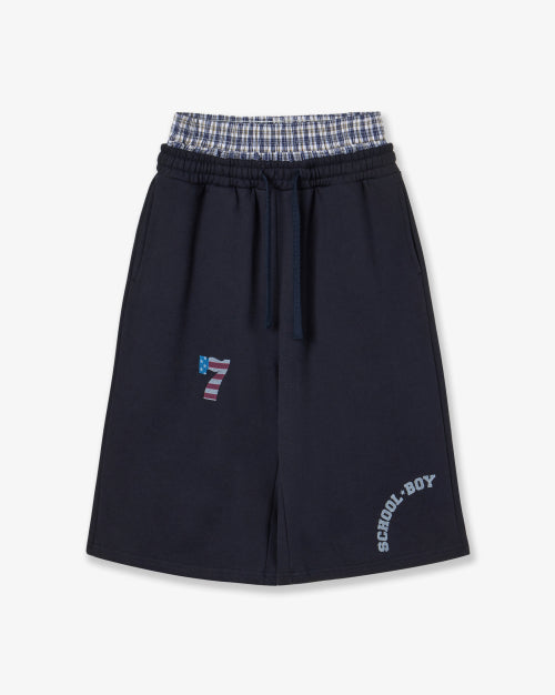 TRUNK LAYERED SWEATSHORTS - 2 COLORS NAVY