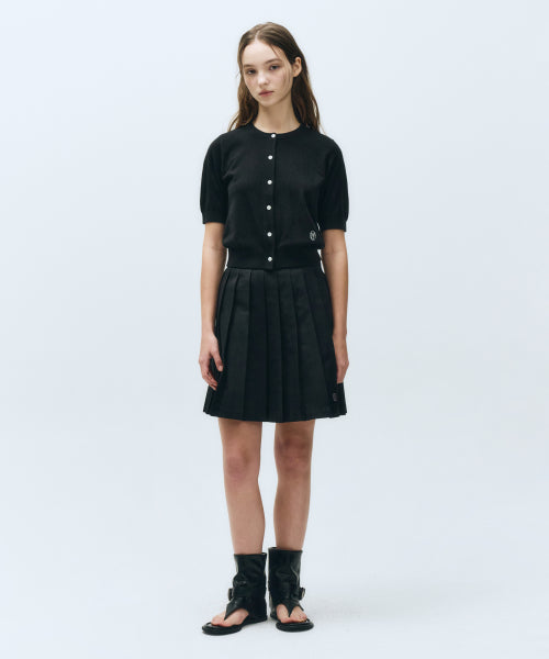 W SHORT PLEATS SKIRT - 2 COLORS BLACK