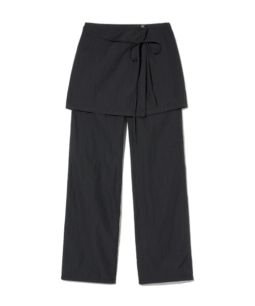 W LAYERED SKIRT PANTS - 2 COLORS BLACK