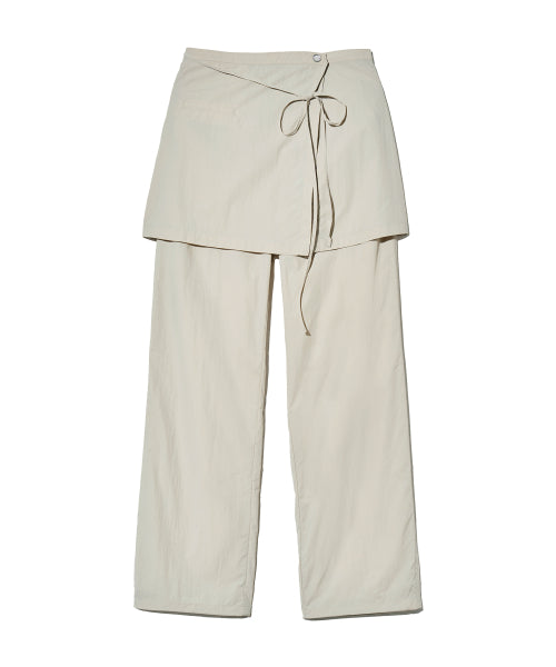 W LAYERED SKIRT PANTS - 2 COLORS LIGHT GREY