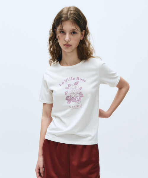 W LA VILLE ROSE TEE - 2 COLORS IVORY