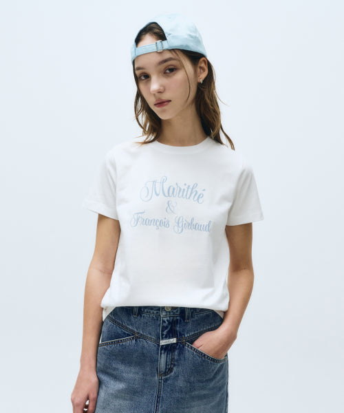 W CURSIVE LOGO TEE BABY - 2 COLORS WHITE