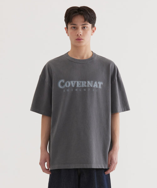 NEON LOGO DYED T-SHIRT - 3 COLORS CHARCOAL
