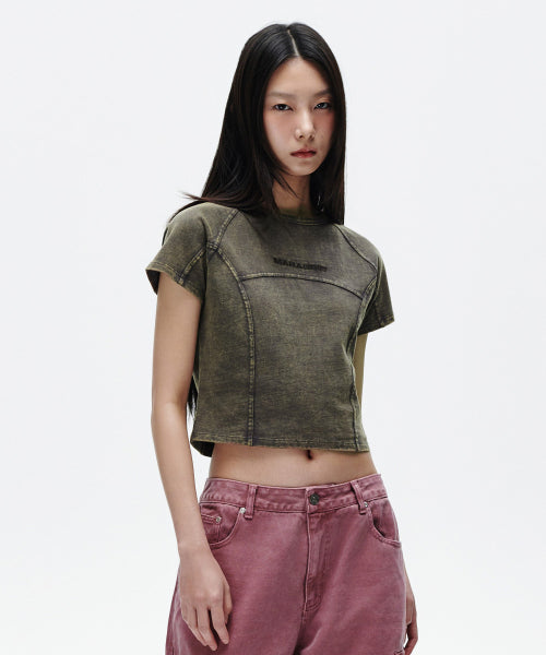 WASHED CURVED TEE - 2 COLORS