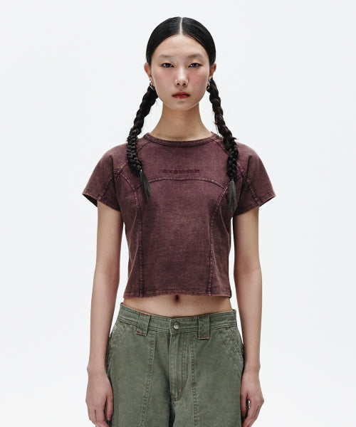 WASHED CURVED TEE - 2 COLORS