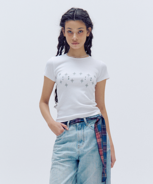 LOGO BAND SHORT SLEEVE TEE WHITE