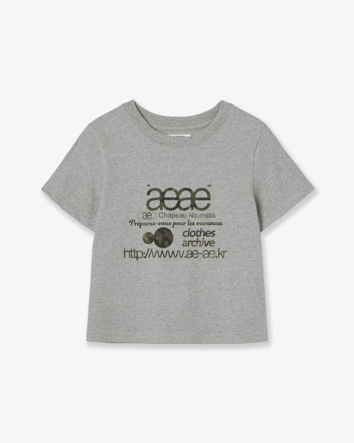 WEB LOGO CROP T SHIRTS - 3 COLORS MELANGE GREY
