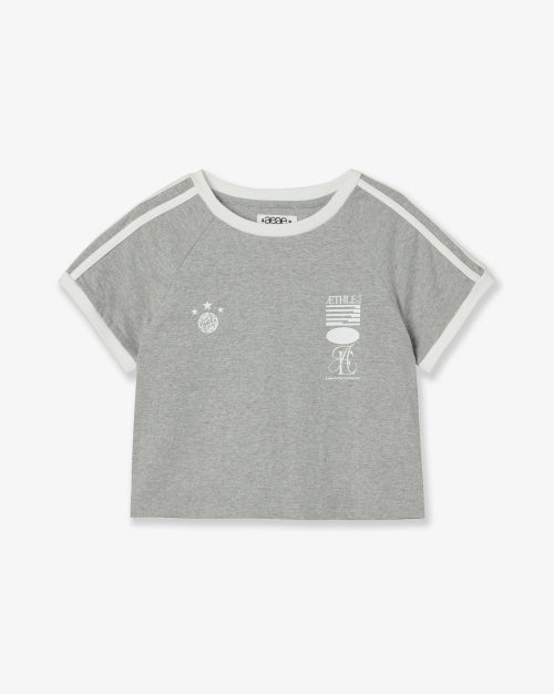 ATHLETE STRIPE HALF T SHIRTS - 5 COLORS MELANGE GREY