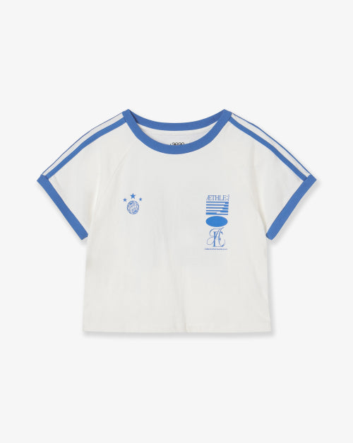 ATHLETE STRIPE HALF T SHIRTS - 5 COLORS WHITE