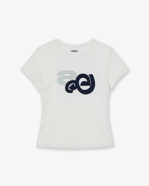 APPLIQUE LOGO TEE - 4 COLORS WHITE