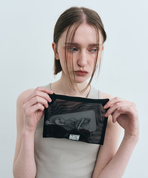 CLASSIC LOGO MESH POUCH - 2 COLORS BLACK