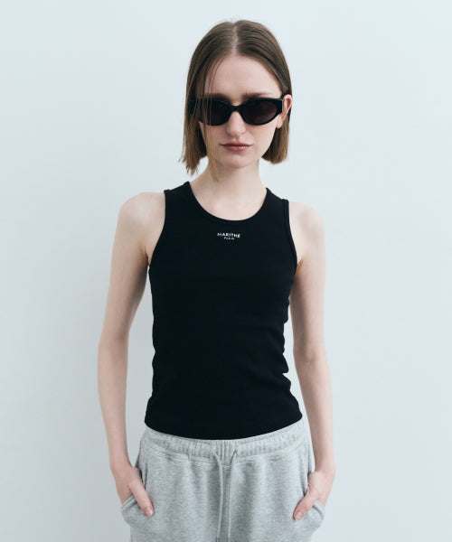 W U NECK SLEEVELESS - 3 COLORS BLACK